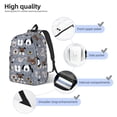 thumbnail image 3 of Disketp Cute Dog Faces Mochila de Lona Estampada, Mochila Escolar de Viaje Ligera para Estudiantes y Portátil-Small, 3 of 5
