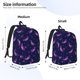 thumbnail image 2 of Disketp Eggplant Mochila de Lona Estampada, Mochila Escolar de Viaje Ligera para Estudiantes y Portátil-Small, 2 of 5