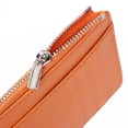 thumbnail image 3 of Bolsa Monedero de cuero retro para mujer y hombre, con cremallera, diseño de litchi, tarjetero (naranja) Likrtyny Para Estrenar, 3 of 9