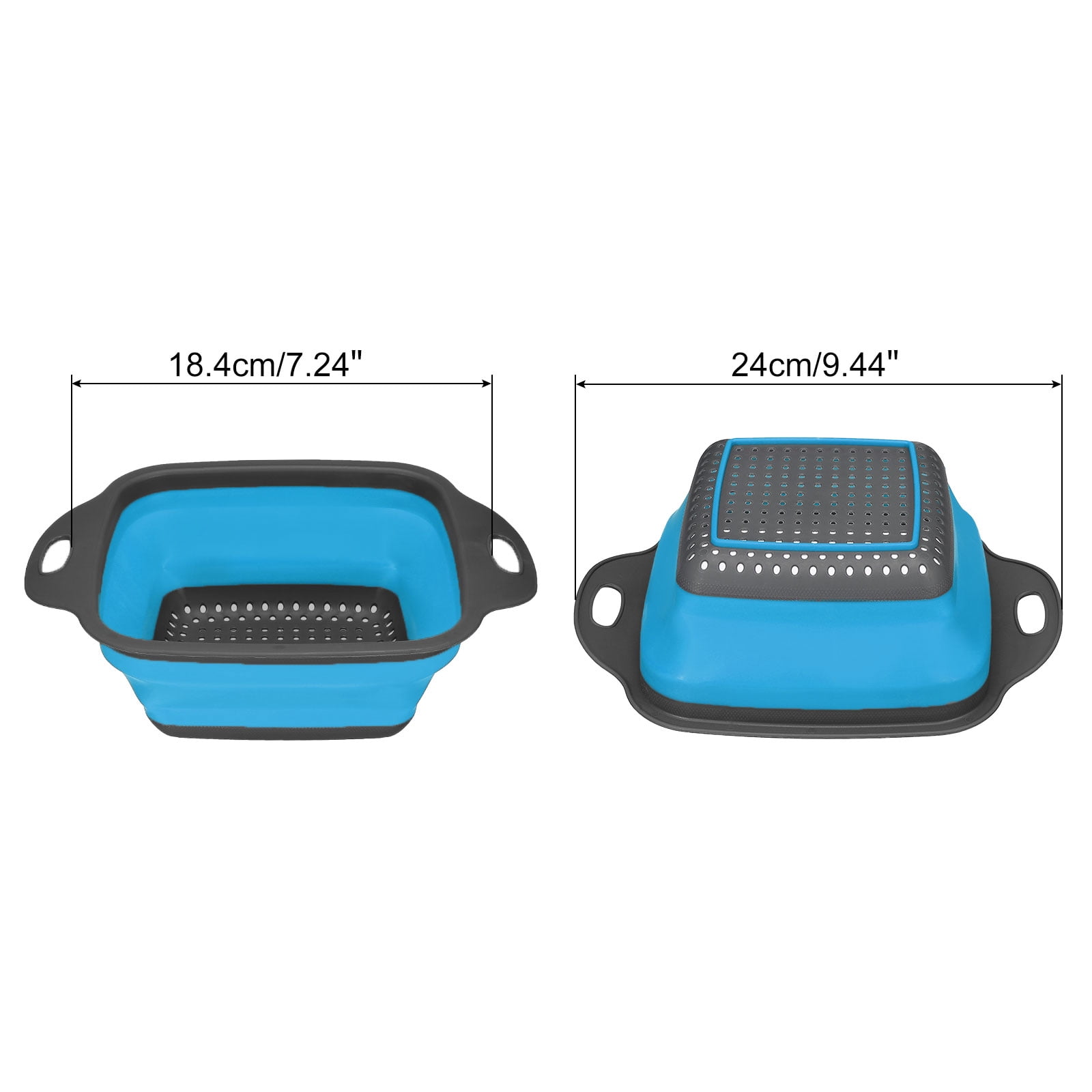 Unique Bargains Collapsible Silicone Strainer for Pasta Vegetables Fruits Blue