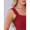 thumbnail image 5 of DARING DIVA Women's Summer Sleeveless Fitted Going Out Crop Top L Dark Red, 5 of 6
