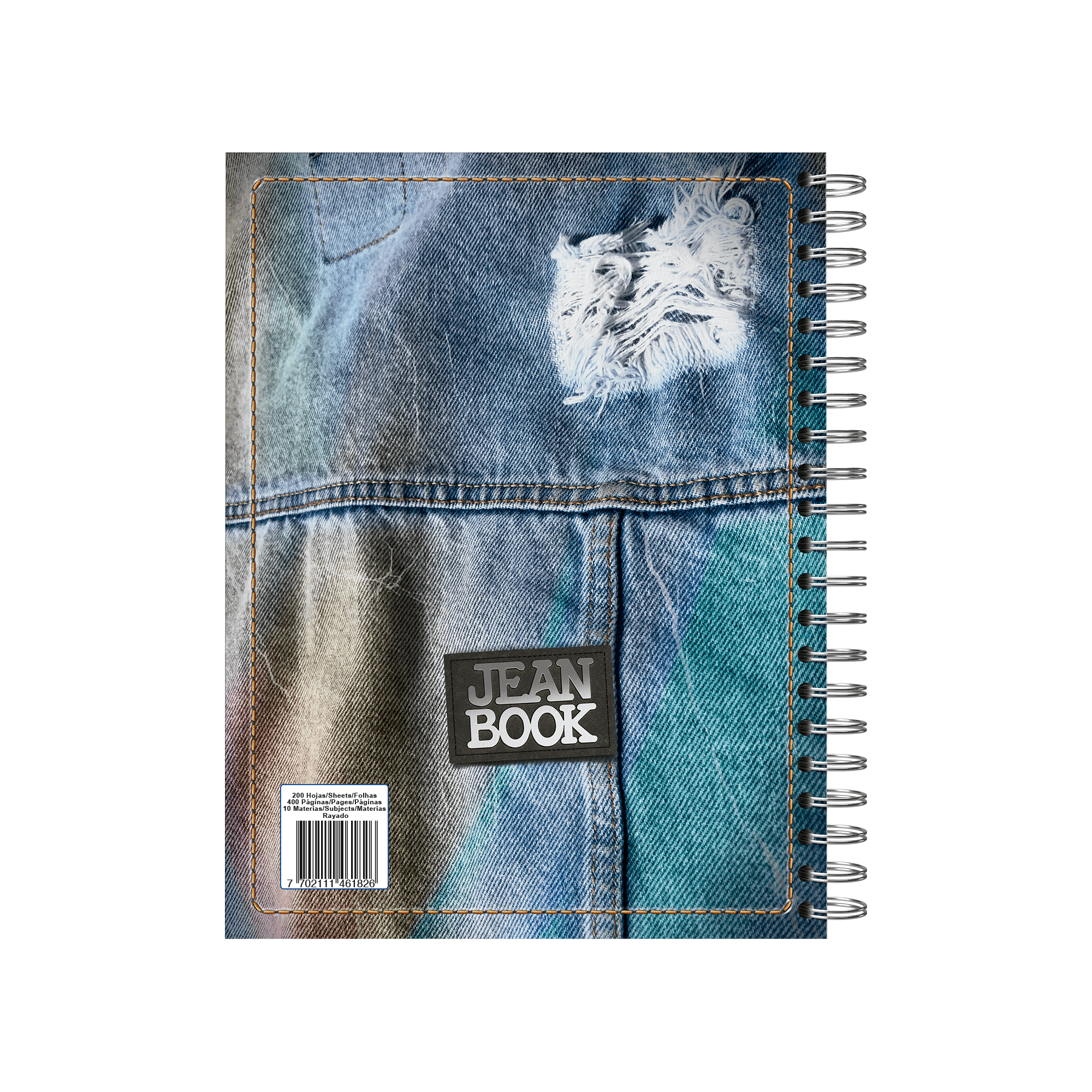 Norma Jean Book Revolution DB Large Wide Rule Spiral Notebook 9" x 11" Multicolor 200 Sheets