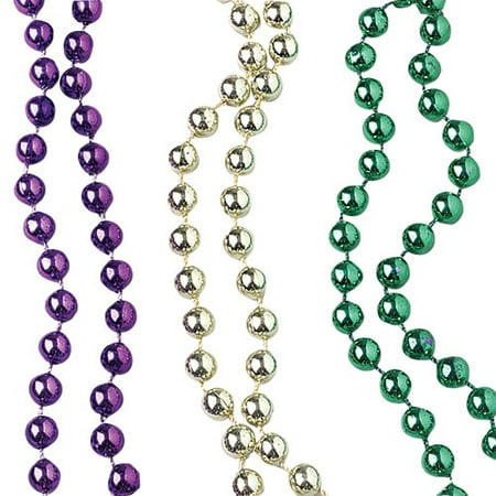 MARDI GRAS 8MM BEAD NECKLACES, SOLD BY 13 DOZENS