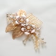 thumbnail image 4 of Peineta de pelo de boda dorada, pinza de pelo nupcial hecha a mano, accesorios para el cabello de boda para mujer, accesorio delicado para el cabello de boda hecho, 4 of 5