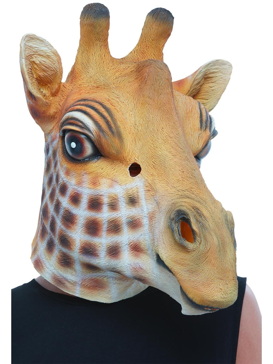 Adults Giraffe Jungle Animal Wild Carnival Fun Fancy Dress Costume Outfit Mask 