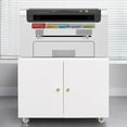 thumbnail image 2 of Towallmark Support d'Imprimante en Métal 17,7 Pouces avec Rangement, Armoire d'Imprimante Mobile Roulante pour Maison/bureau, Étagère Réglable Table d'Ordinateur avec Roues, Support d'Imprimante 3D Blanc, 2 of 7