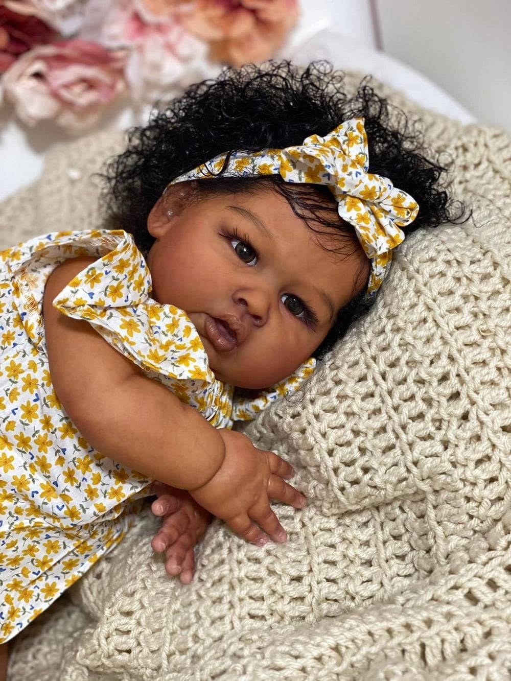 22inch Reborn Baby Dolls Black Girls Realistic Silicone Toddler Lifelike Babies That Look Real boy Eyes Open