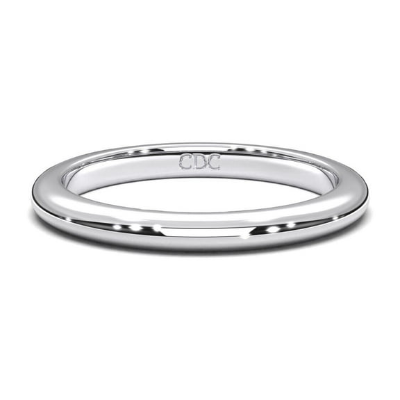 VOGUE Matching Plain Wedding Band Ring in Solid Stamped 925 Sterling Silver - Platinum Plated - Size 4