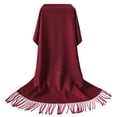 thumbnail image 2 of Eoperou Women Winter Scarf Tassel Solid Color Wide Long Warm Thick Decorative Sunshade Shoulder Neck Lady Prom Party Shawl, 2 of 8