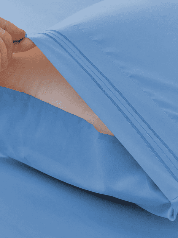 Super Soft Bamboo Bed Sheet Sets, 1800 Thread Count, Hypoallergenic and Machine-Washable, Light Blue 4 Piece Set