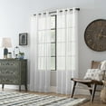 thumbnail image 6 of Archaeo Slub Textured Linen Blend Grommet Top Curtain, 52"x108", White, 6 of 8