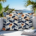 thumbnail image 5 of Waterproof Throw Pillow Covers Set of 2, 24x24 Inch Navy Blue Burnt Orange Botanical Decorative Pillowcases Outdoor Pillow Slip Cushion Covers Set for Couch Tent Palm Leaf Abstract, 5 of 7