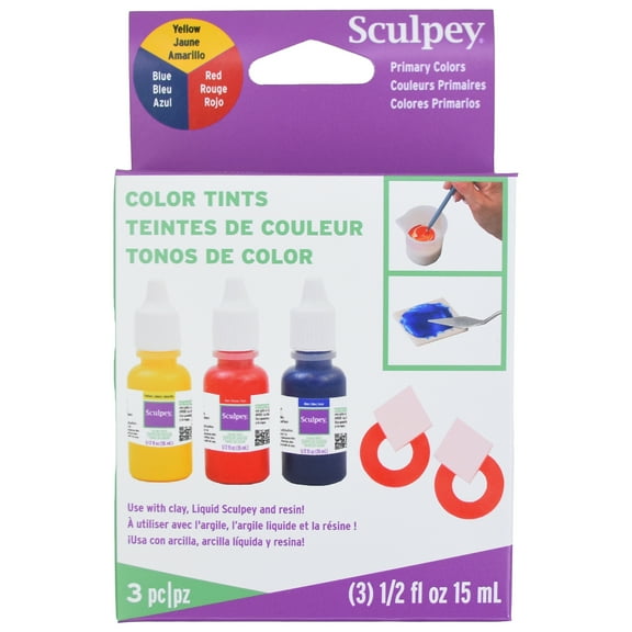 Sculpey Color Tints 3/Pkg-Red, Blue and Yellow