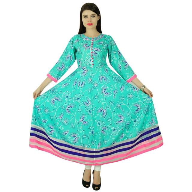 Phagun Kurti Décontractée pour Femmes en Rayonne à Fleurs Bollywood Ethnique de Designer Robe Tunique