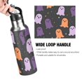 thumbnail image 4 of Yayeee 20oz Insulated Water Bottle Double Wall Stainless Steel with Flip Straw Lid, Halloween Orange Ghosts, 4 of 7