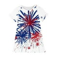 thumbnail image 4 of Chemise de Nuit pour Tout-Petite Fille à Manches Courtes, Ourlet à Volants, Robe de Nuit en Coton, Enfant, Été, Décontractée, Chemise de Sommeil Multicolore 3-4 Ans, 4 of 5