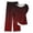 Wine a1, variant on jobturf Summer Two Piece Sets for Women Solid Lounge Set Twist Front Short Sleeve Top and Straight Leg Pants Matching Vacation Outfits S-XXL