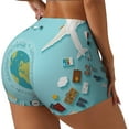 thumbnail image 2 of Fotbe Travelling on Airplane Seamless Shorts, Womens Workout Shorts High Waist Stretch Booty Short for Gym/Yoga/Running/Biking-Large, 2 of 9