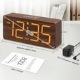 thumbnail image 7 of Wooden Digital Alarm Clock for Bedroom - Desk Clock with Large Numbers for Living Room Office, Loud Alarm for Heavy Sleepers Adults, Volume Control, Dimmer, DST, Wood Decor (Plug in Clock), 7 of 7
