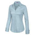 thumbnail image 2 of KOGMO Womens Basic Long Sleeve Button Down Shirts Office Work Blouse (S-3X), 2 of 7