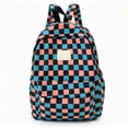 thumbnail image 2 of Checkerboard School Backpack, High School Multi-Compartment Laptop Nylon Bags Men Women, Water-Proof Daypacks for School Travel Multicolor, 2 of 6