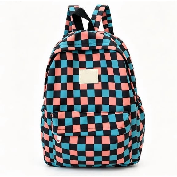 Checkerboard Backpack Red Plaid School Bag Korean Style Casual Bookbag Lightweight Nylon Multi Pocket Laptop Pack for College Travel Daily Commute Streetwear Storage Books Tablets College Travel Pack