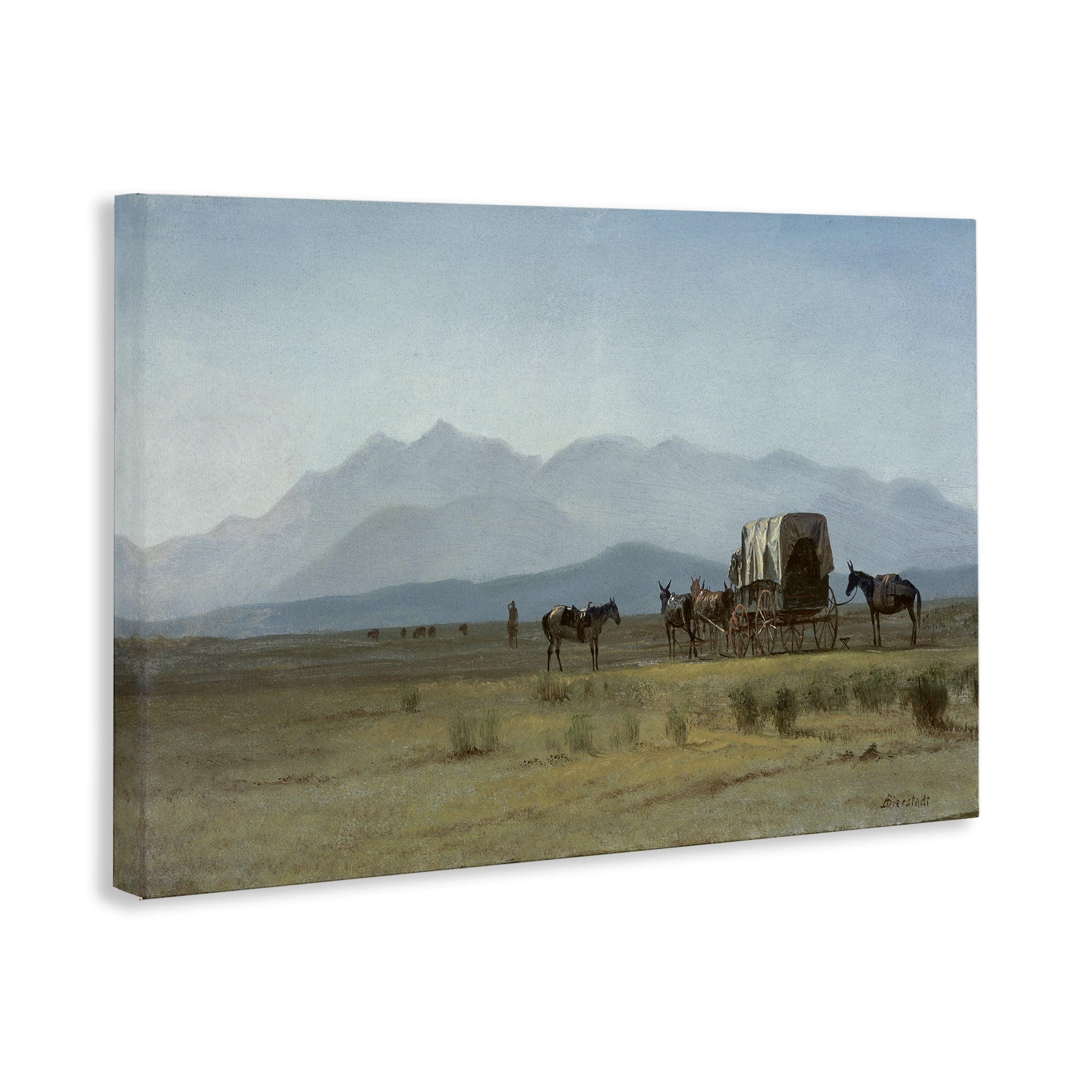 Stupell Industries Classic Bierstadt Surveyor's Wagon Landscape & Nature Painting Wrapped Canvas Art Print Wall Art, 24 x 16