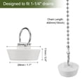 thumbnail image 2 of 2 Pcs Tapones para Bañera, Tapones de Caucho para Bañera con Cadena de 1-1/4" y 15" con cuentas, Blanco, 2 of 6