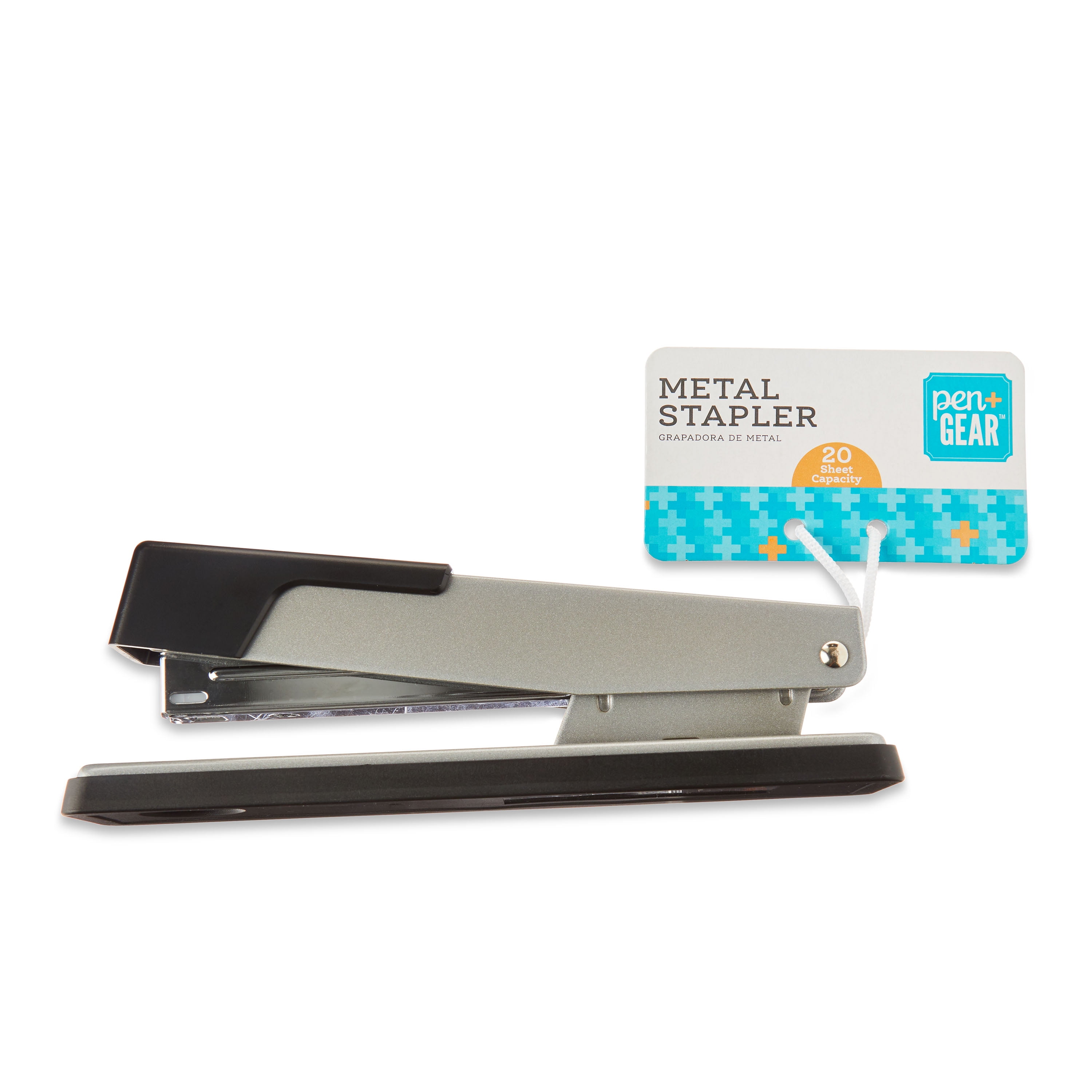 Pen+Gear Metal Stapler, 20 Sheet Capacity, Desk, Office, Silver