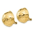 thumbnail image 2 of Primal Gold 14 Karat Yellow Gold Omega Clip 16mm Hammered Non-pierced Earrings, 2 of 4
