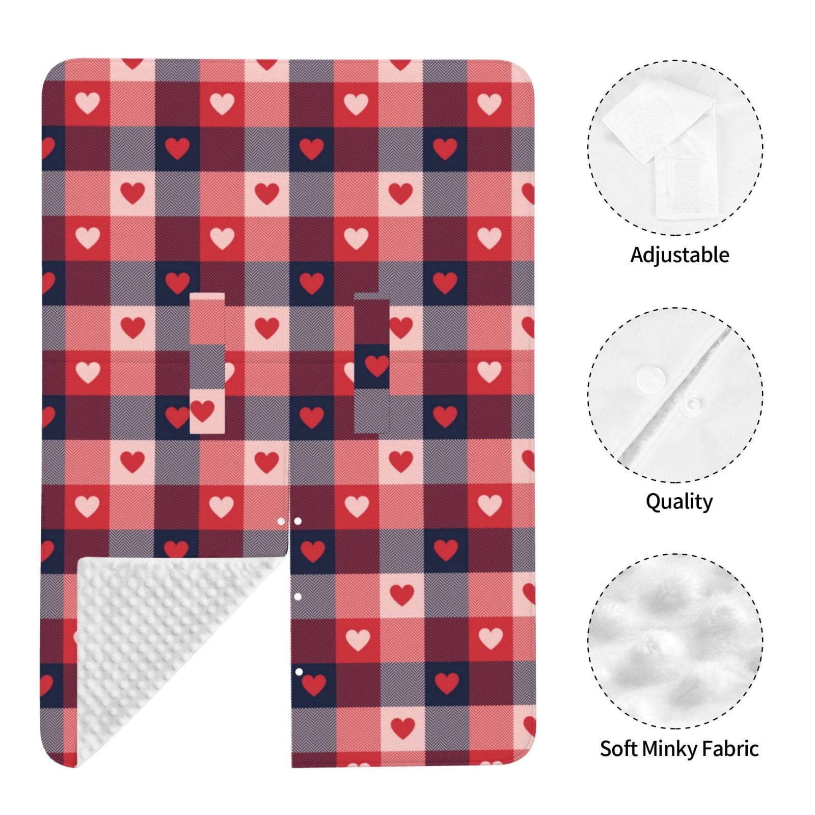 Naloa Heart Plaid Baby Car Seat Cover, Breathable Baby Carrier Cover, Multiuse Baby Carrier Cover & Nursing Breastfeeding Cover