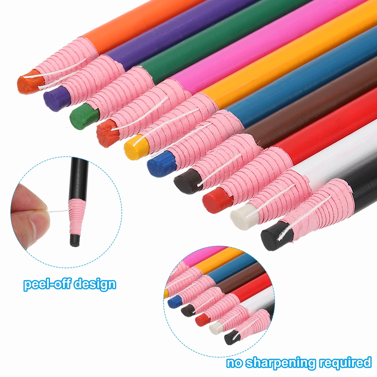 Uxcell Peel-Off China Markers, 36 Pack Grease Wax Pencils Wood for Glass  Drawing Vinyl Metal, Black