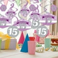 thumbnail image 2 of Big Dot of Happiness Quinceanera Purple - Sweet 15 - Birthday Party Hanging Decor - Party Decoration Swirls - Set of 40, 2 of 8