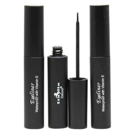 LWS LA Wholesale Store  3pc Italia Deluxe Black Liquid Eyeliner - Vitamin E & Water Proof, Long