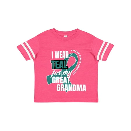 

Inktastic I Wear Teal for My Great Grandma Ovarian Cancer Awareness Gift Toddler Boy or Toddler Girl T-Shirt