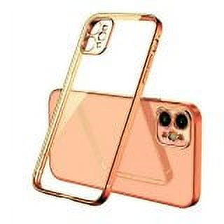 For iPhone 12 Pro Max Clear Silicone Case With Rose Gold Edge