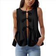 thumbnail image 2 of Chaleco de Verano con Lazo Frontal para Mujer, Sin Mangas, Elegante, para Trabajo de Negocios Negro S, 2 of 6