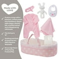 thumbnail image 2 of Adora Adoption Babies Essentials, 8-Piece Adoption Baby Doll Accessories and Bunny Toy includes Pink Bassinet, Ruffled Onesie, Headband, Blanket, and Bottle Birthday Gift For Ages 3+ - It's A Girl, 2 of 5