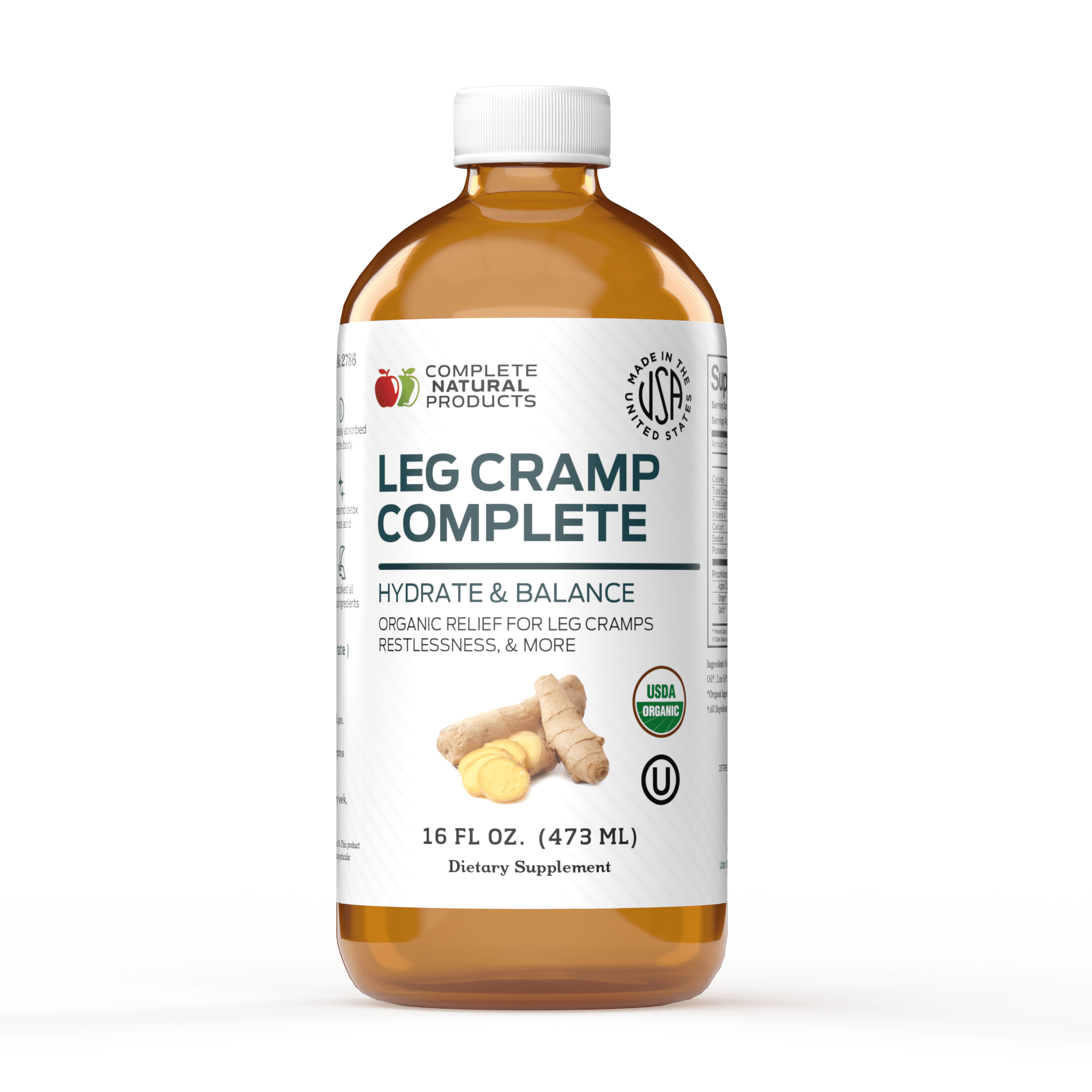 Leg Cramp Complete Natural Liquid Organic Amish Muscle, Foot & Leg