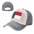 thumbnail image 7 of Men Women North Carolina Flag Distressed Twill Cotton Baseball Cap Vintage Adjustable Dad Hat, 7 of 7