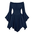 thumbnail image 5 of Laqbezok Women's Off Shoulder Bell Sleeve Dress, Casual Smocked Waist Solid Mini Dress, Flowy Flare Long Sleeve Boho Party Outfit, 5 of 9