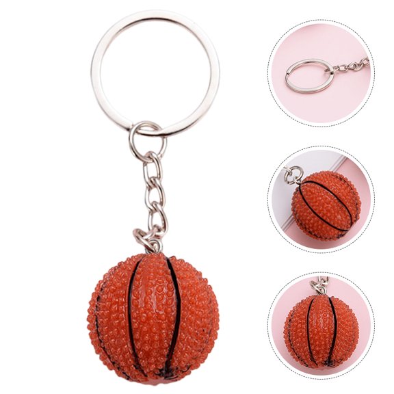 Raindrops Keychain Basketball 1Pcs Multi Color Resin Iron Key Pendant For Men And Women Sports Fans
