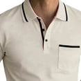 thumbnail image 3 of FRSASU Men's Short Sleeve Polo Shirt Outdoor Street Style Top with Pocket Design Casual Classic Fit Collared Golf Shirts Khaki, 3 of 4