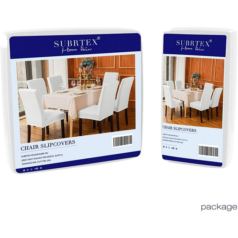 Subrtex stretch textured online grain dining chair slipcover
