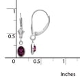thumbnail image 2 of Primal Gold 14 Karat White Gold 6x4 Oval Bezel June Rhodolite Leverback Earrings, 2 of 4