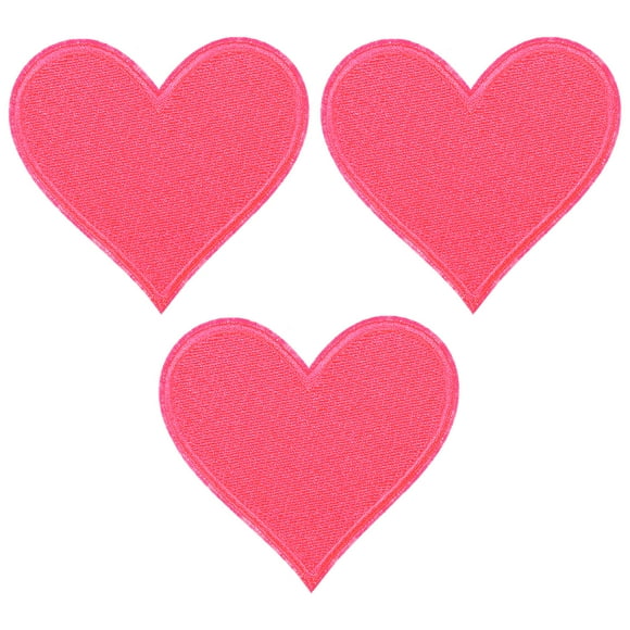 Uxcell parches de plancha en forma de corazón para ropa, empaques de regalos, textiles para el hogar, rosa, 3 piezas