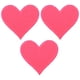 thumbnail image 1 of Uxcell parches de plancha en forma de corazón para ropa, empaques de regalos, textiles para el hogar, rosa, 3 piezas, 1 of 7