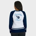 thumbnail image 5 of Women's WEAR by Erin Andrews White/Navy Tennessee Titans Colorblock Raglan Sweater, 5 of 5