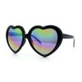 thumbnail image 6 of Womens Lolita Rainbow Mirror Lens Thick Plastic Heart Shape Sunglasses Black, 6 of 8