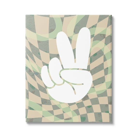 Stupell Industries Patterned Peace Symbol Abstract Painting Gallery Wrapped Canvas Print Wall Art, 16 x 20